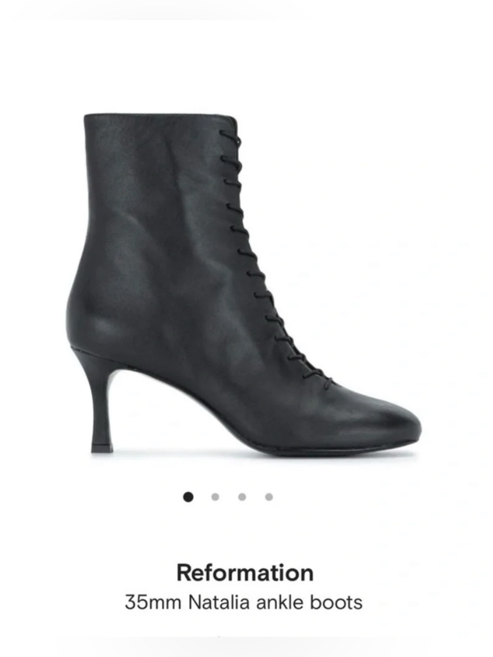 Reformation Black Natalia Lace-Up Ankle Boots
